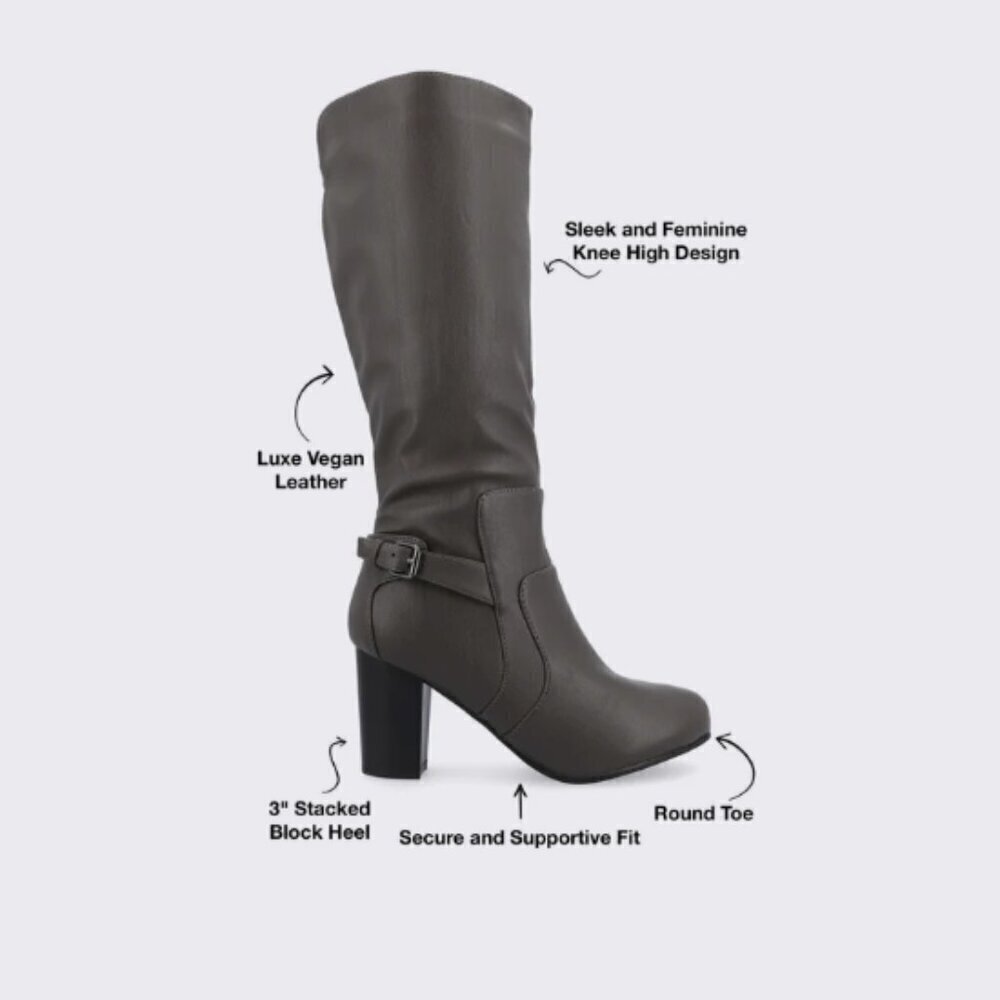 Journee Collection Carver 7.5 Black Tall Riding Boots Brand New - Picture 6 of 14